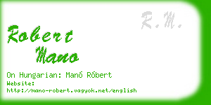 robert mano business card
