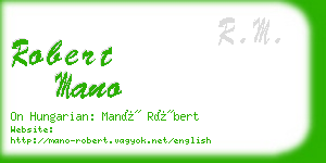 robert mano business card